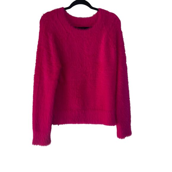 Lou & Grey Women's Size Medium Hot Pink Barbie Core Fuzzy Sweater - Picture 1 of 8